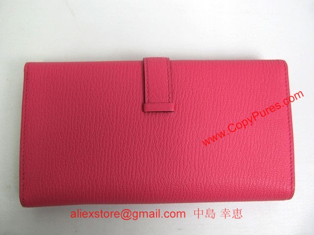 HERMES（エルメス）ベアン三つ折長財布シェーブル/ローズティリアン